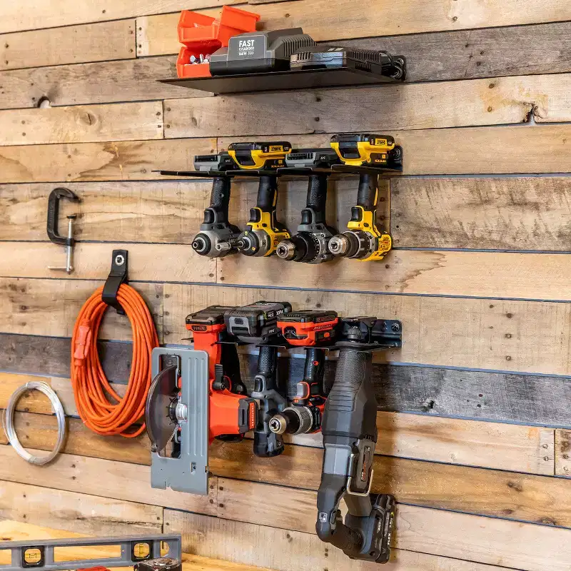 Power Tool Organizer Kit, Wall-Mounted Steel Rack for Garage