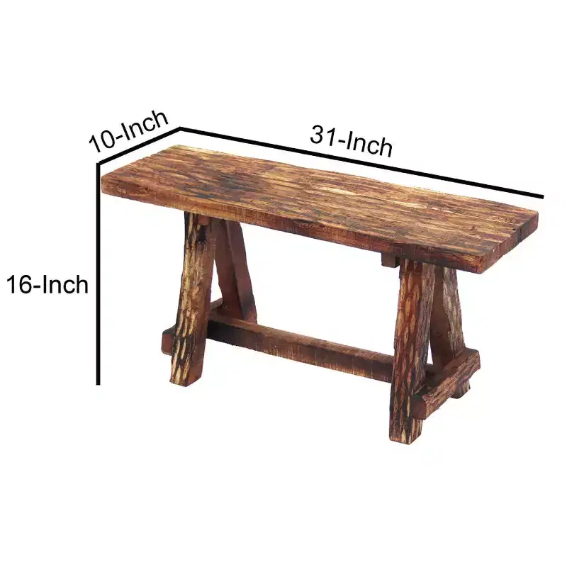 Royal Hampton Wooden Garden Patio Bench With Retro Etching