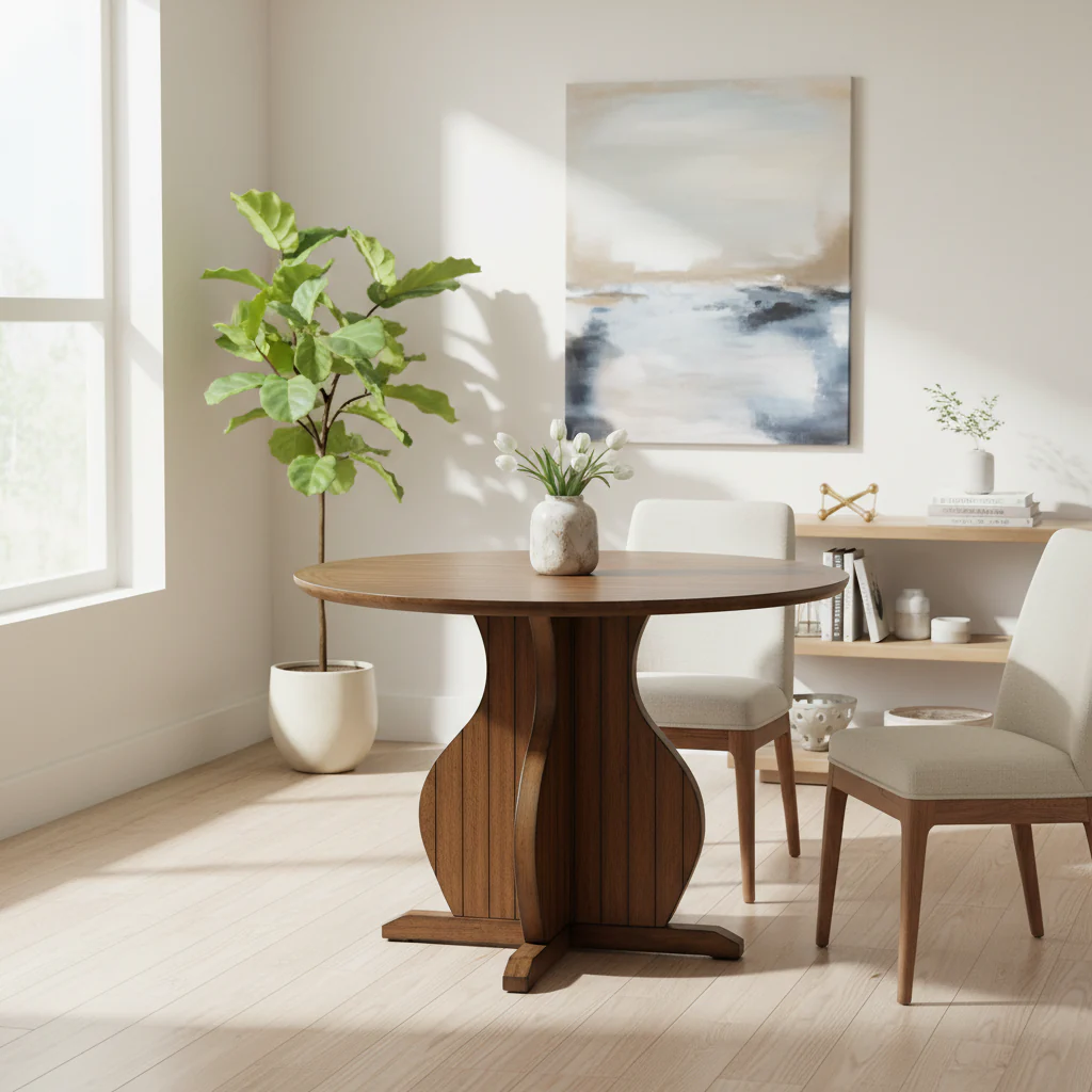 Round Counter Height Table in Oak