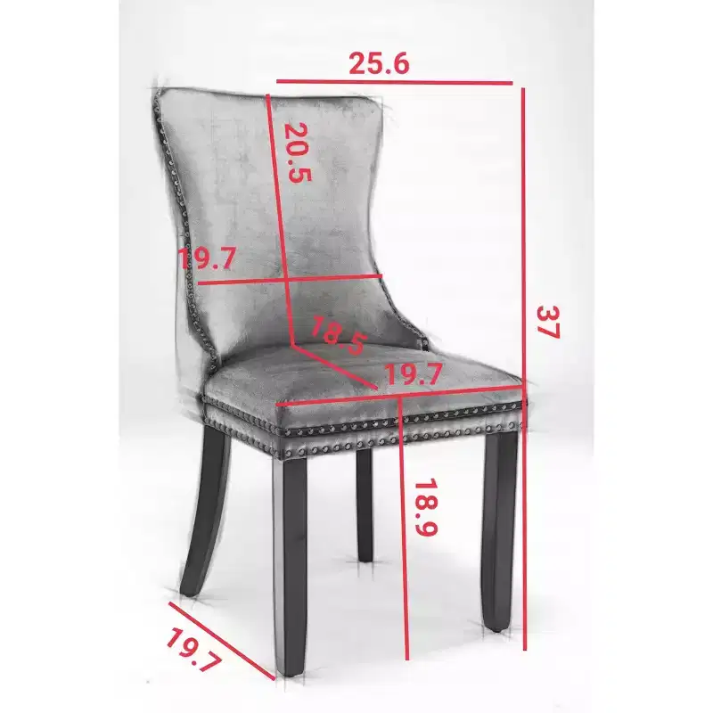 Dining Chairs Set of 2, Dining Room Chairs with High Backrest, Decorative Rivet,High Elastic Foam Cushion Kitchen Chair