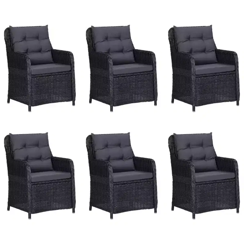 vidaXL Dining Set Black, Dark Grey