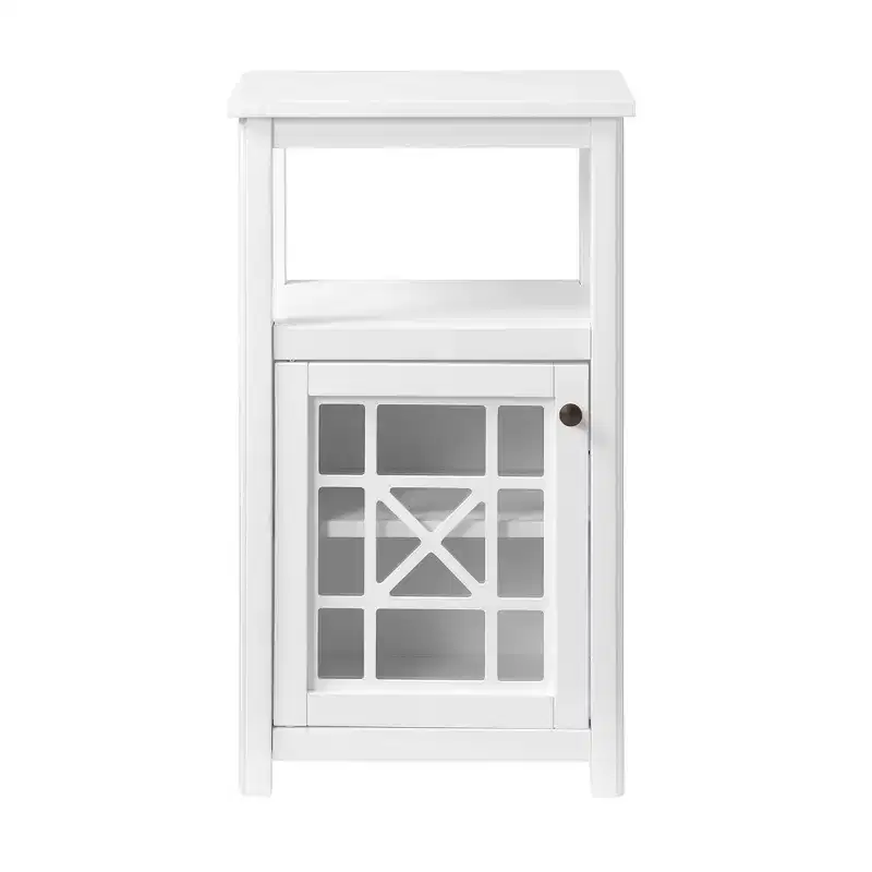 17"x29" Derby Deluxe Floor Storage Cabinet White - Alaterre Furniture: Hardwood Frame, 2-Shelf Bath Organizer