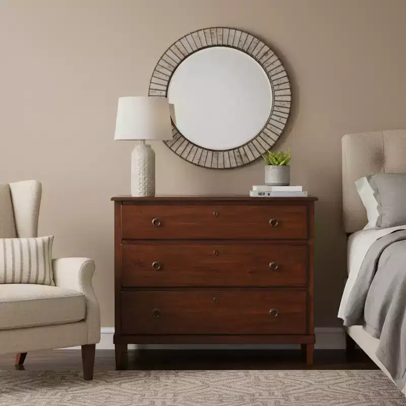 GDFStudio Callen Rustic 42 3-Drawer Acacia Wood Dresser