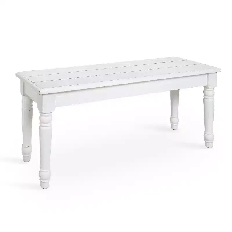Rectangle Wood Bench 42x14x19 White