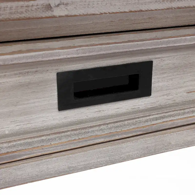 2-Drawer 1-Shelf Console Table, Grey Washed Wood, 32.7