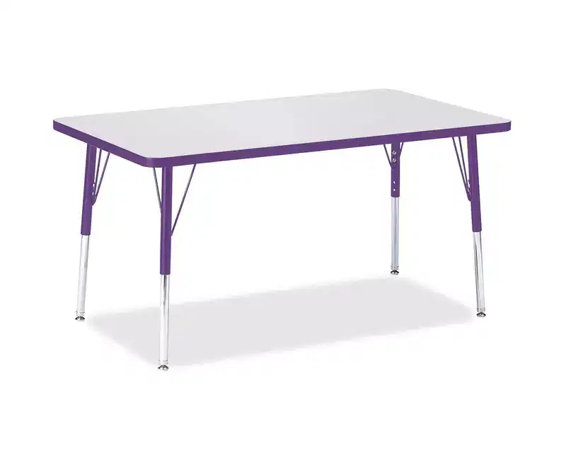 Jonti-Craft Berries Adult Height Color Edge Rectangle Table (30 x 48) in Purple