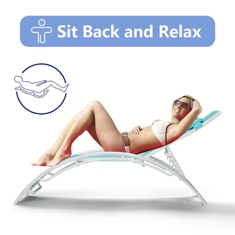 Aluminum Alloy Sun Lounger Set - 2-Piece Adjustable Outdoor Lounge Chairs for Patio, Beach, and Pool - Lightweight, Durable, All-Weather Design