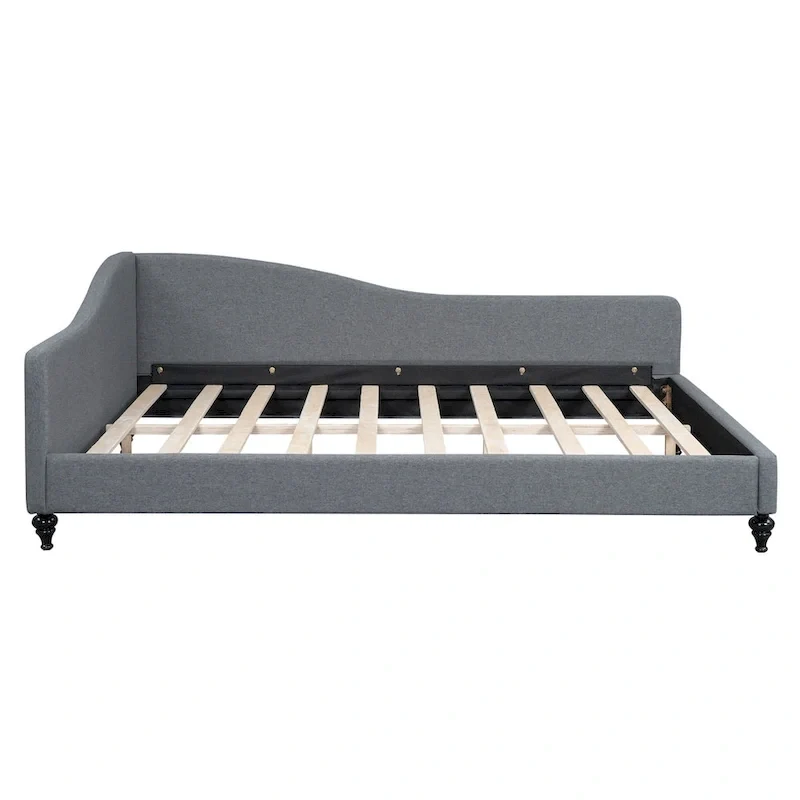 L-Shaped Semi-Enclosed Daybed with Solid Wood Legs