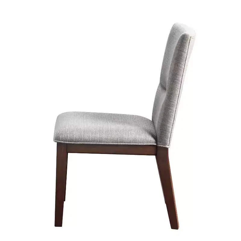 Set of 2 18" Amalie Side Chairs Beige - Steve Silver Co.: Mid Century Modern, Walnut Finish, Polyester Upholstery
