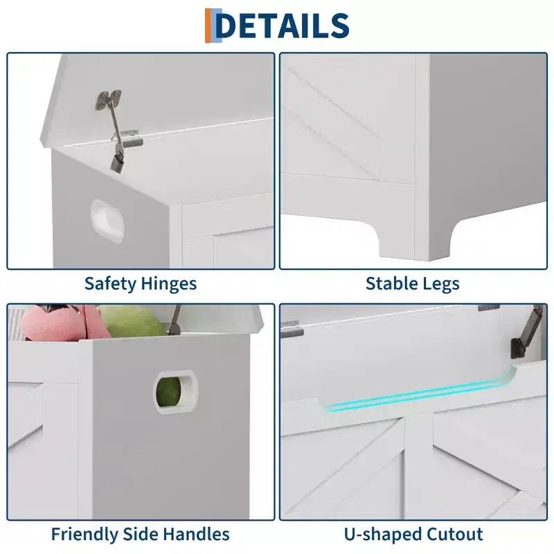 MDF Decorative Storage Stool 39.4 inches - Decorative storage unit, stylish footstool, uniquely shaped legs, multi-functional storage solution.