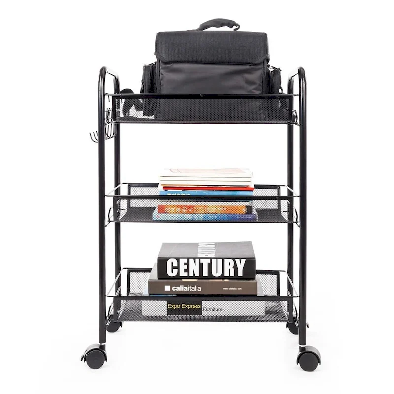 3-Tier Rolling Kitchen Trolley Cart Island Wire Rack Shelf