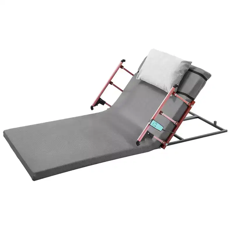 Electric Lifting Backrest for Bed, 300 lbs Capacity, 4-68° Adjustable, with Foldable Guardrail & Headrest, Gray