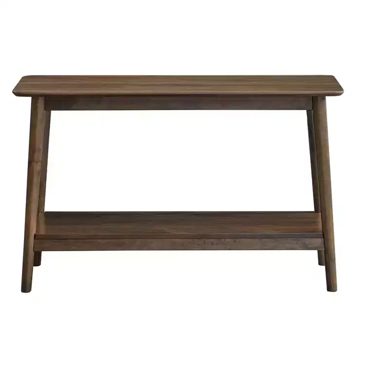 GDFStudio Arruda Contemporary 48 Rubber Wood Console Table with Storage Shelf