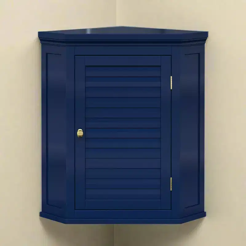 Teamson Home Glancy Two-Door Removable Corner Wall Cabinet, Sage Green