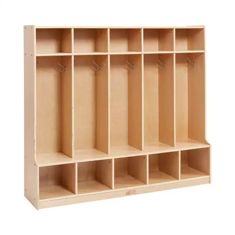 ECR4Kids 5-Section Coat Locker with Bench and Cubby Storage Compartments, Classroom Furniture
