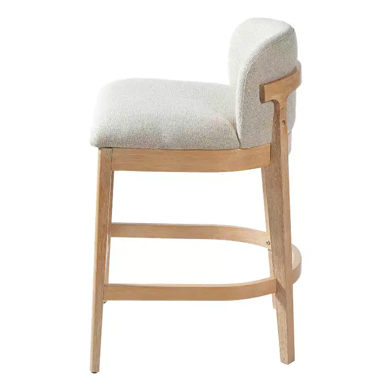 Christopher Knight Home Stephanie Farmhouse Rubberwood Upholstered Counter Stools with Curved Backrest (Set of 4)