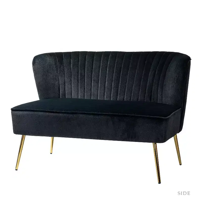 Velvet Nicolas Loveseat Chair Contemporary 2-Seater Sofa for Living Room and Bedroom Tufted Back Loveseat | Karat Home