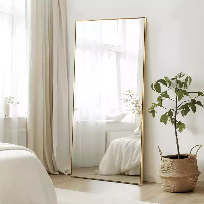 Dovelina Metal Frame Rectangle Full Length Mirror Freestanding Mirror Floor Mirror Leaning Mirror