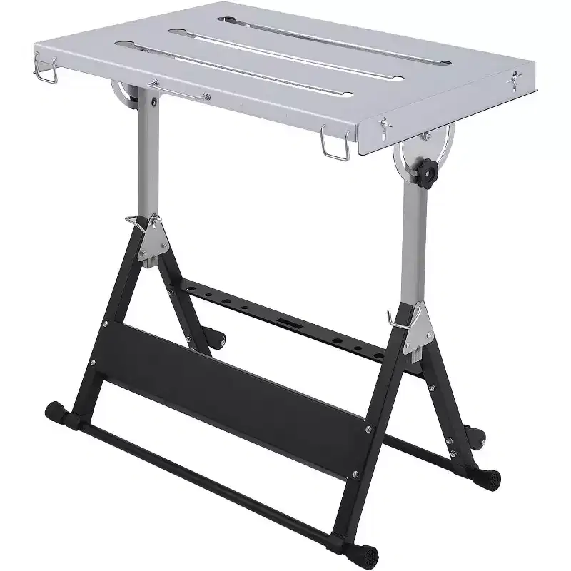 Folding Welding Table with Locking Wheels & 3-Position Tilt  Multiple Sizes and Capacities (350/500/1000 lb) for Home Workshop