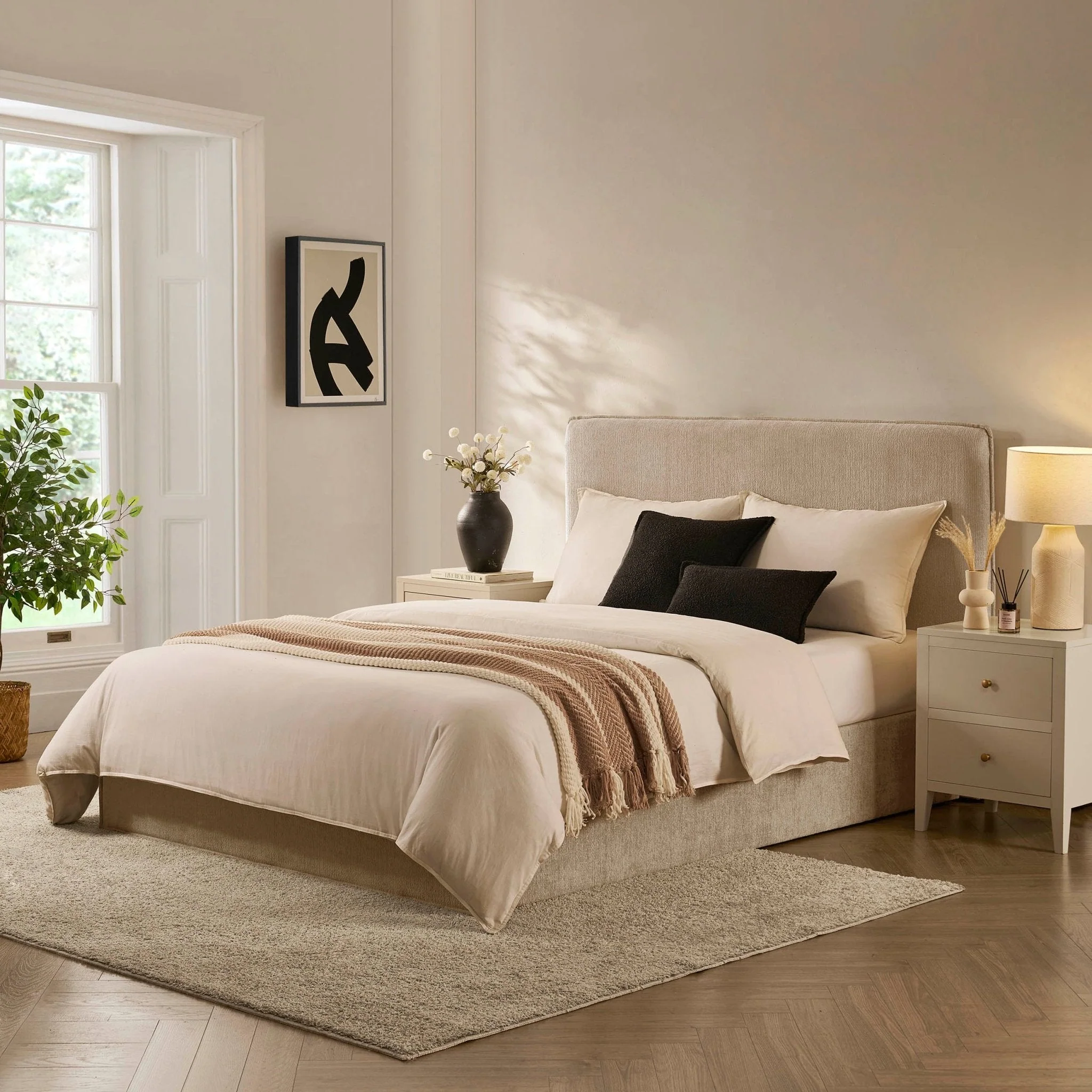 Storage Bed - Textured Oatmeal