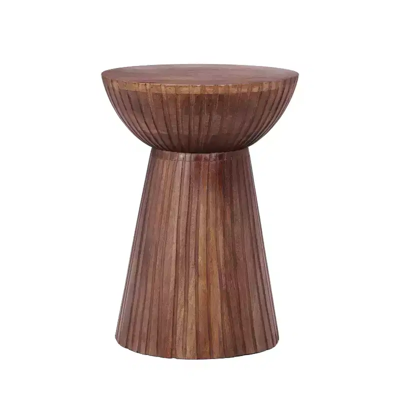 Christopher Knight Home Arbor Mango Wood Round Drum End Table, Walnut