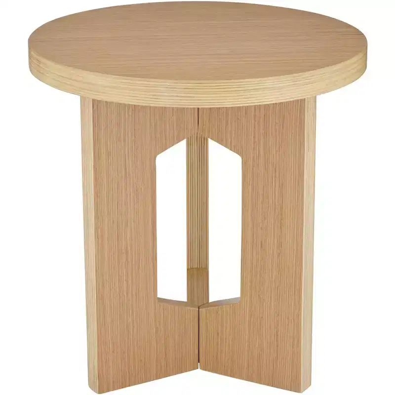 19 Wide Light Wood Side Table
