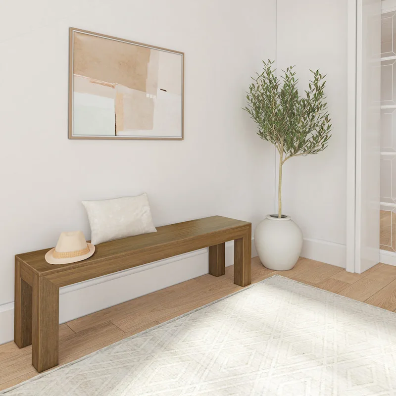 Plank and Beam Solid Wood Modern Dining Bench - 61