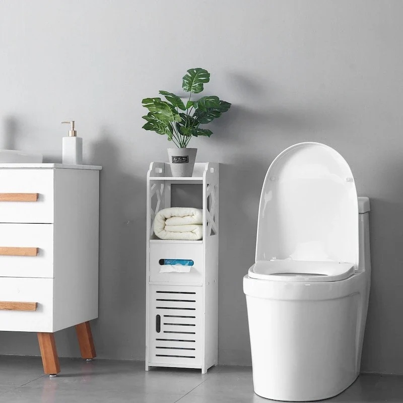 3-tier Bathroom Floor Cabinet Free-Standing Side Storage Organizer