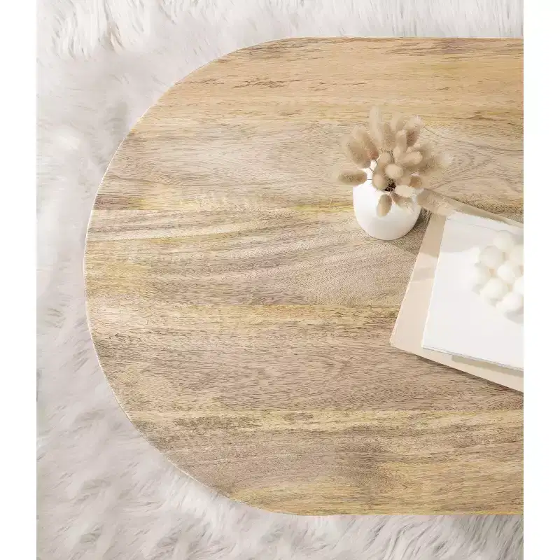 Kate and Laurel Conan Capsule Wood Coffee Table, 38x20x17, Natural