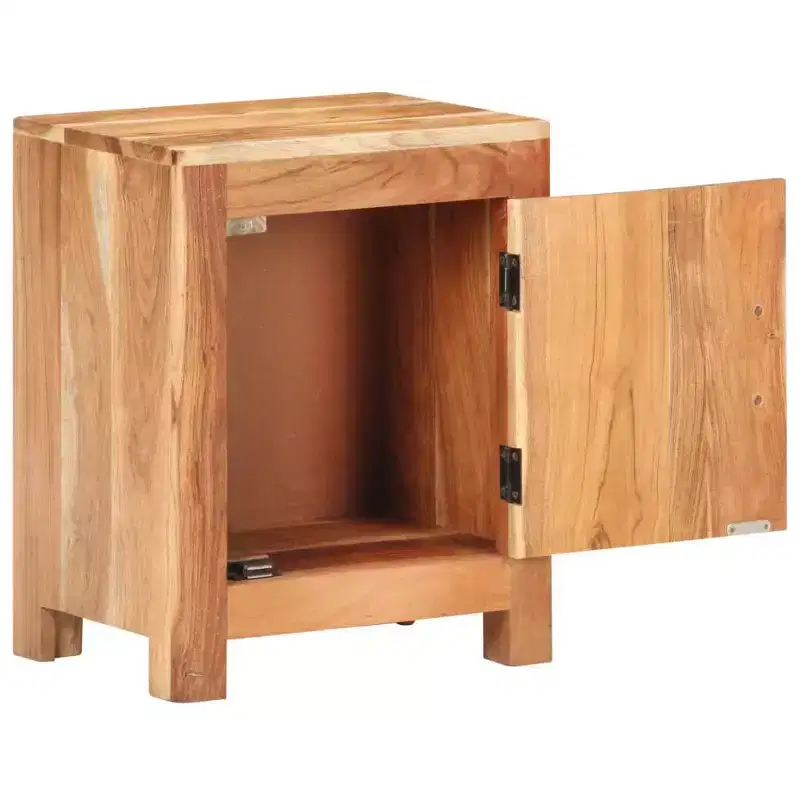 Bedside Cabinet 15.7x11.8x19.7 Solid Acacia Wood