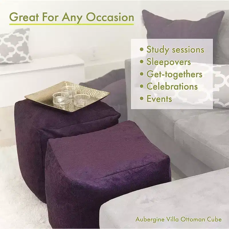 Cube Pouf Faux Suede