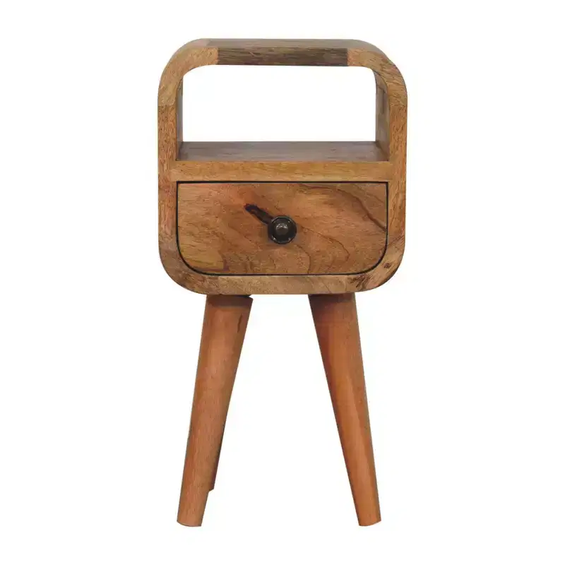 HomeRoots 16 Oak Solid Wood Square One Drawer Nightstand