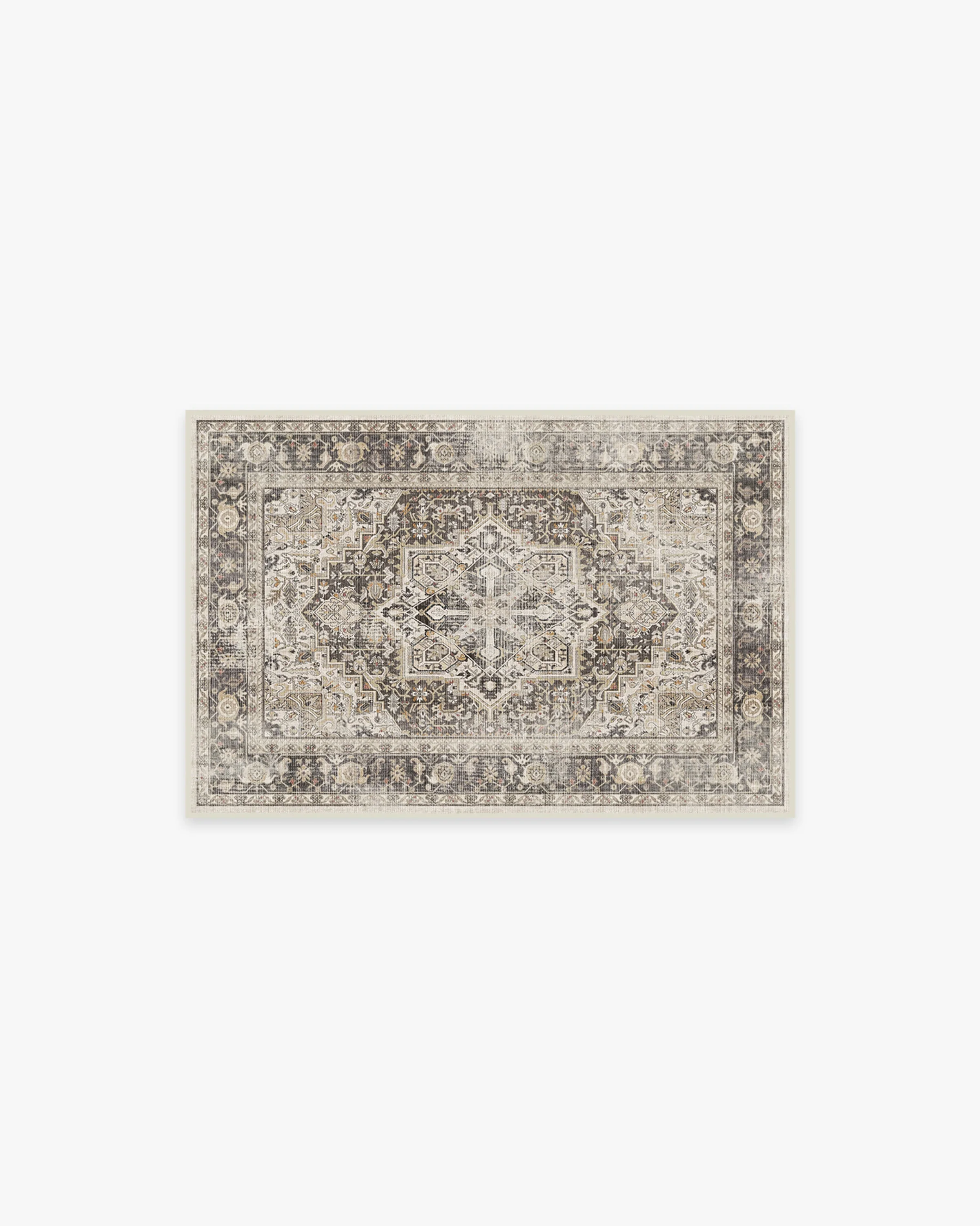 Farmhouse Persian Flatwoven Rug with Distressed Medallion Design for Living Room & Dining Room