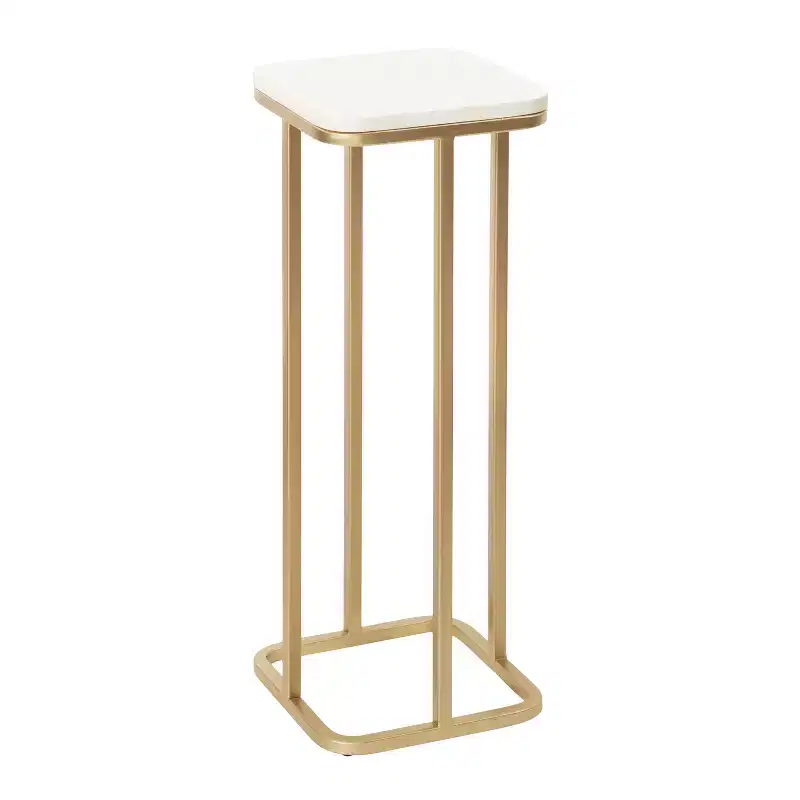 Kate and Laurel Credele Marble and Metal Drink Table
