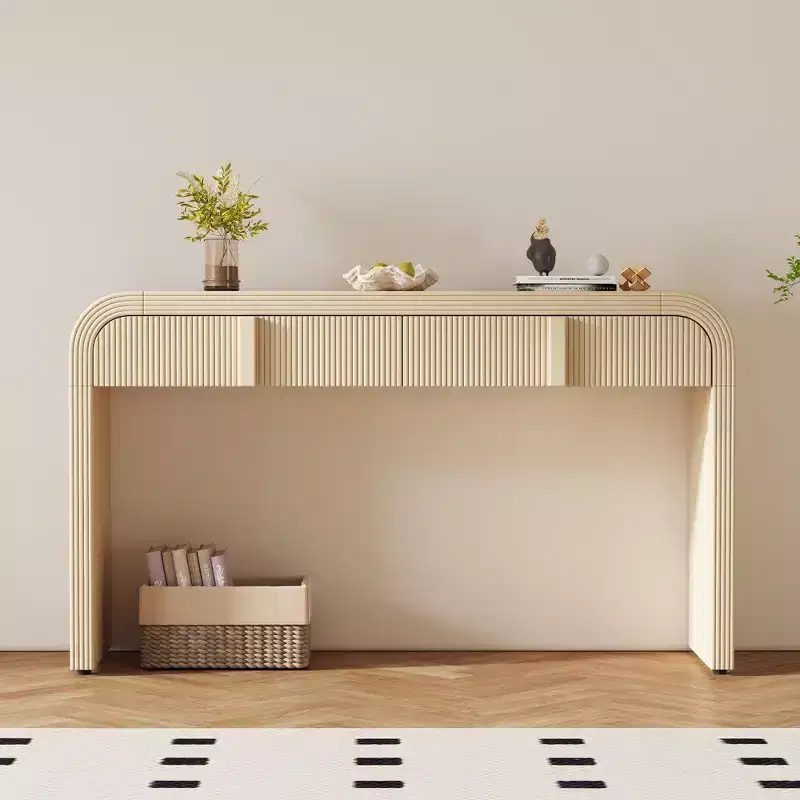 TUYOHW 55IN Minimalism Modern Console Table with 2 Storage Drawers, Entry Table Hallway Table for Living Room, Entryway
