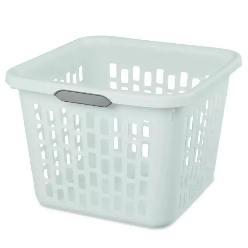 Square Laundry Basket with Handles, Mint & White – 1.0 & 2.0 Bushel