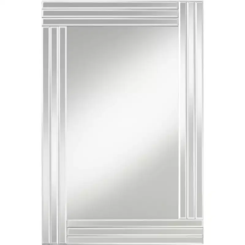 Possini Euro Design Sofija Rectangular Vanity Wall Mirror Modern Mirrored Glass Layered Frame 23 1/2 Wide for Bathroom Bedroom Living Room Entryway