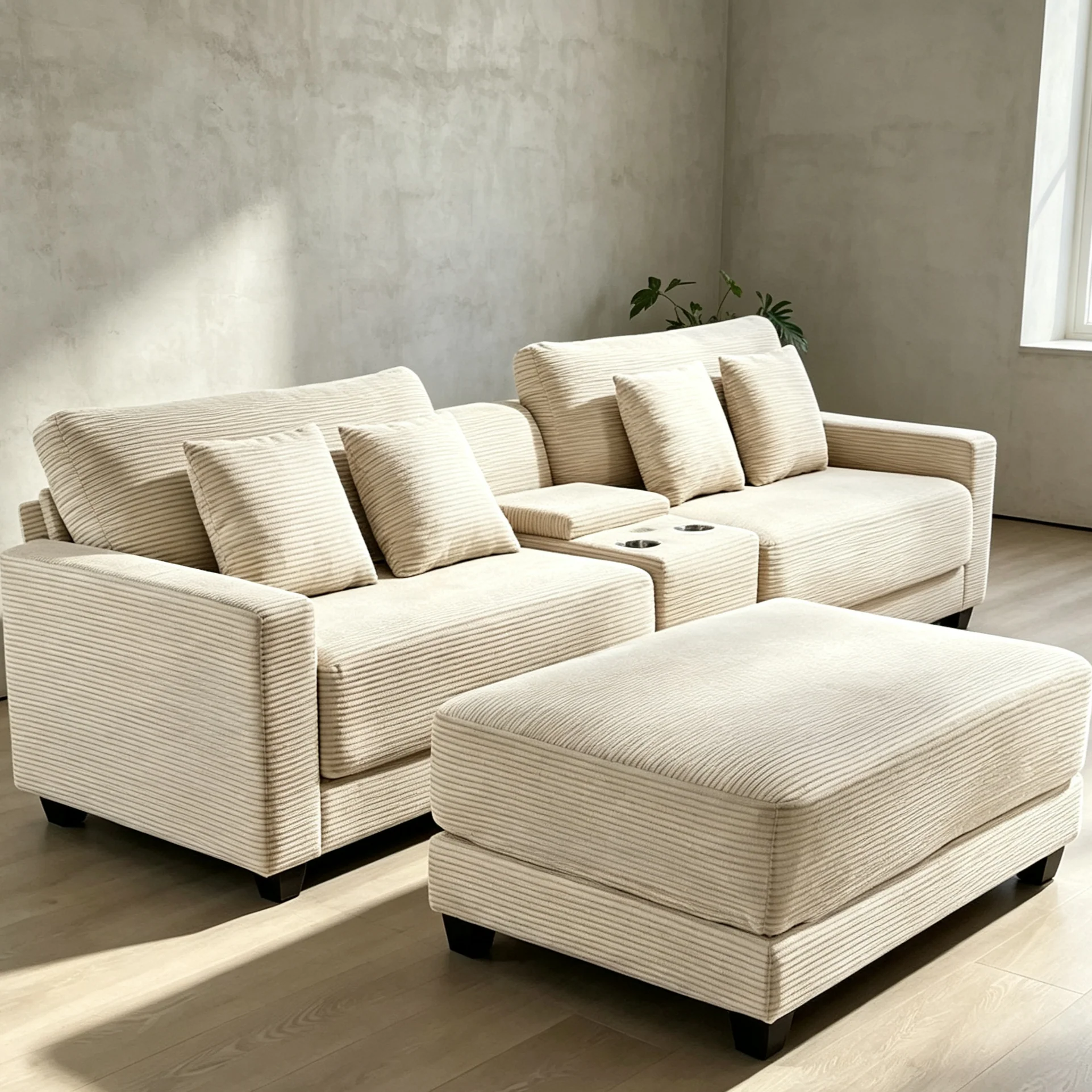 The Contemporary Oversized Corduroy Ottoman