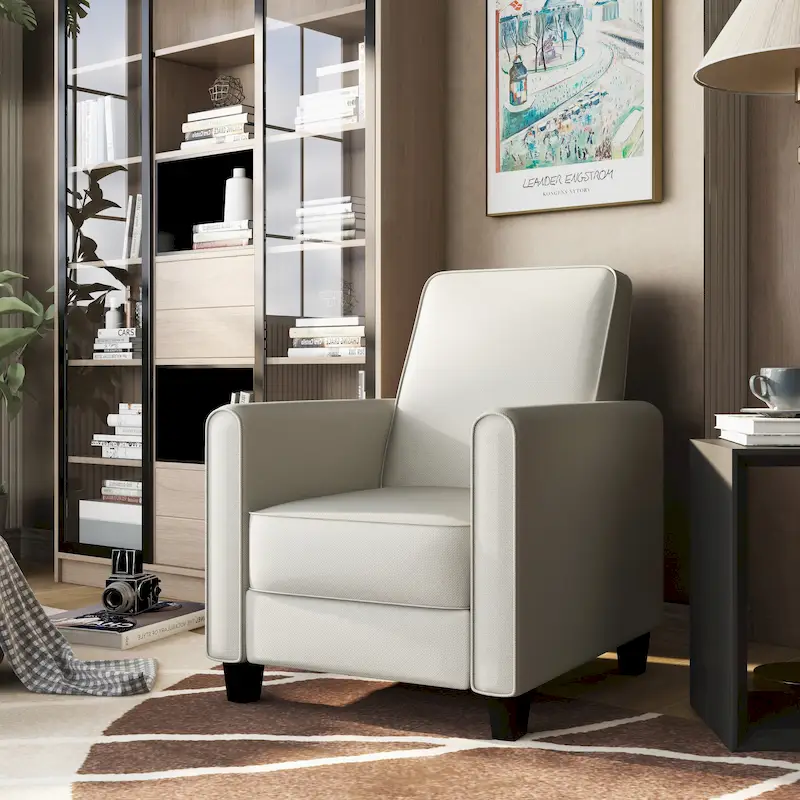 Traditional Fabric Welted Padded Recliner Chair