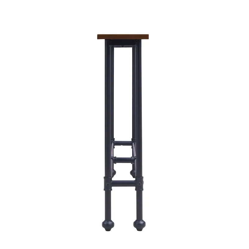 Espresso Wood Rectangular Console Table with Black Metal Base - 56 L x 8 W x 30 H
