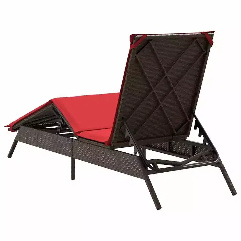 vidaXL Patio Sun Lounger PE rattan Extra Long Adjustable Footrests