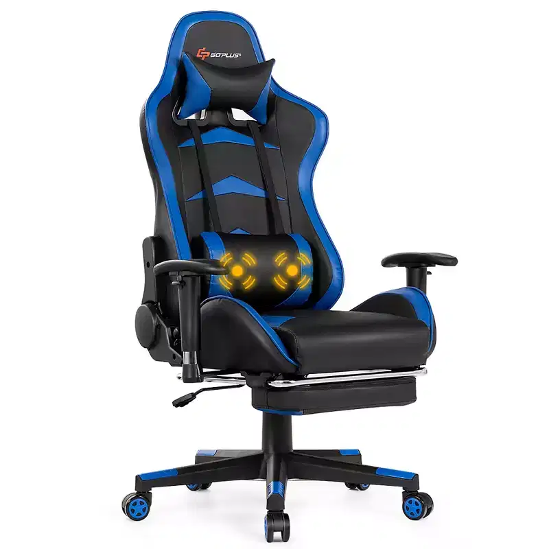 Office Massage Gaming Chair Reclining Swivel Racing with Footrest