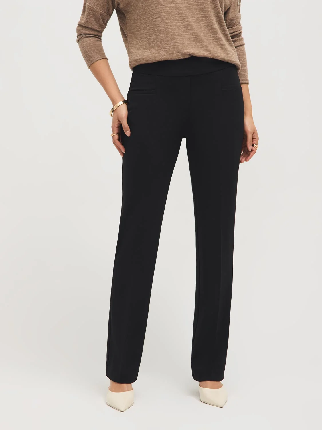 Straight Leg Crepe Pants