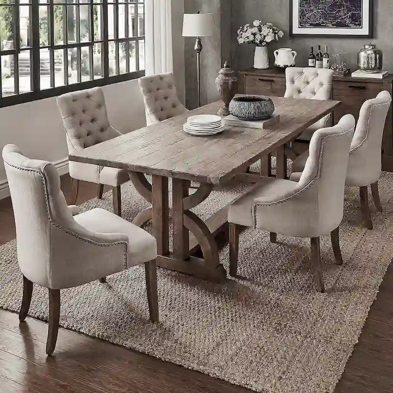 Paloma Farmhouse Reclaimed Wood 7-Piece Dining Set by iNSPIRE Q Artisan