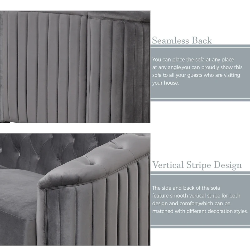64.3 Velvet Upholstered Loveseat Sofa,Modern Loveseat Sofa with Thick Removable Seat Cushion,2-Person Loveseat Sofa Couch