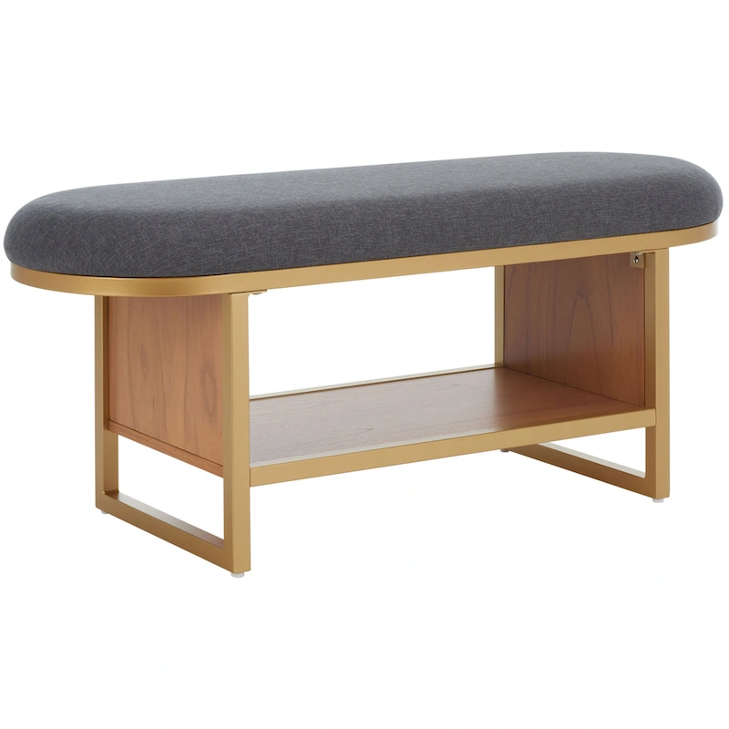 SAFAVIEH Mignon Open Shelf Bench withCushion - 42 W x 15 D x 18 H - 42Wx15Dx18H