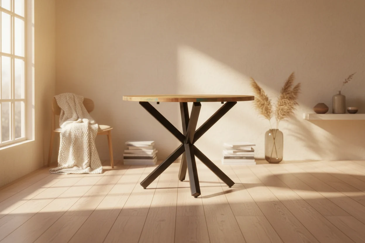 Modern Indoor Dining Table, Contemporary Steel Family Table