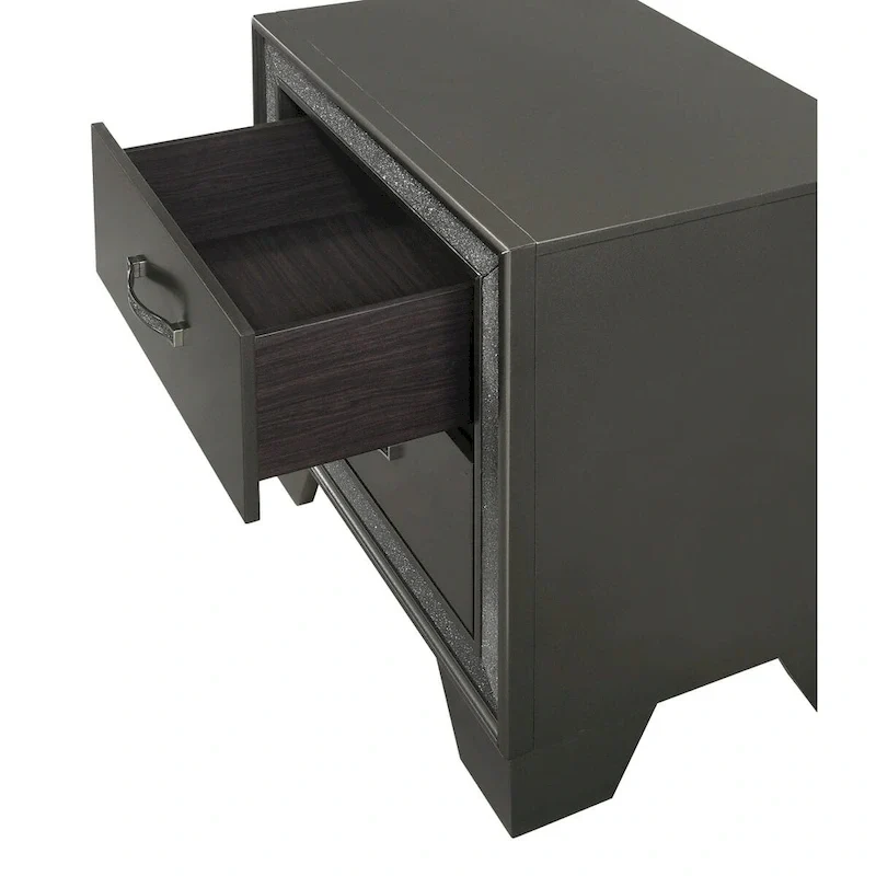 Hoyt Dark Gray Faux Leather Upholstered Tufted King Panel Bed