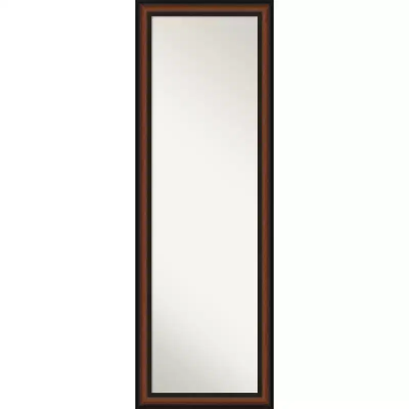 Walnut Non-Beveled On-the-Door Full Length Mirror, 51.5
