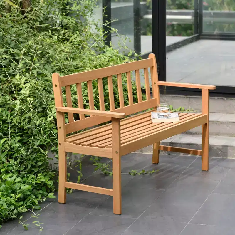 Amazonia Teak Finish Wood 100% FSC Patio Bench